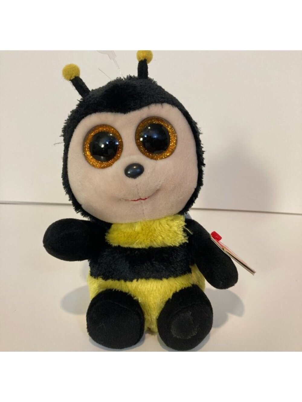 Ty Beanie Boos Buzby Bumble Bee  6" Stuffed Plush Toy 2017 Orange Eyes With Tag